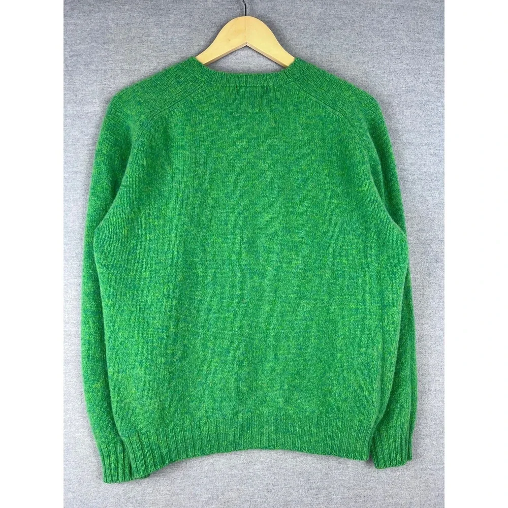 Peter Elliot New York Shetland Wool Sweater‎ Green Crewneck Made in UK Size 42